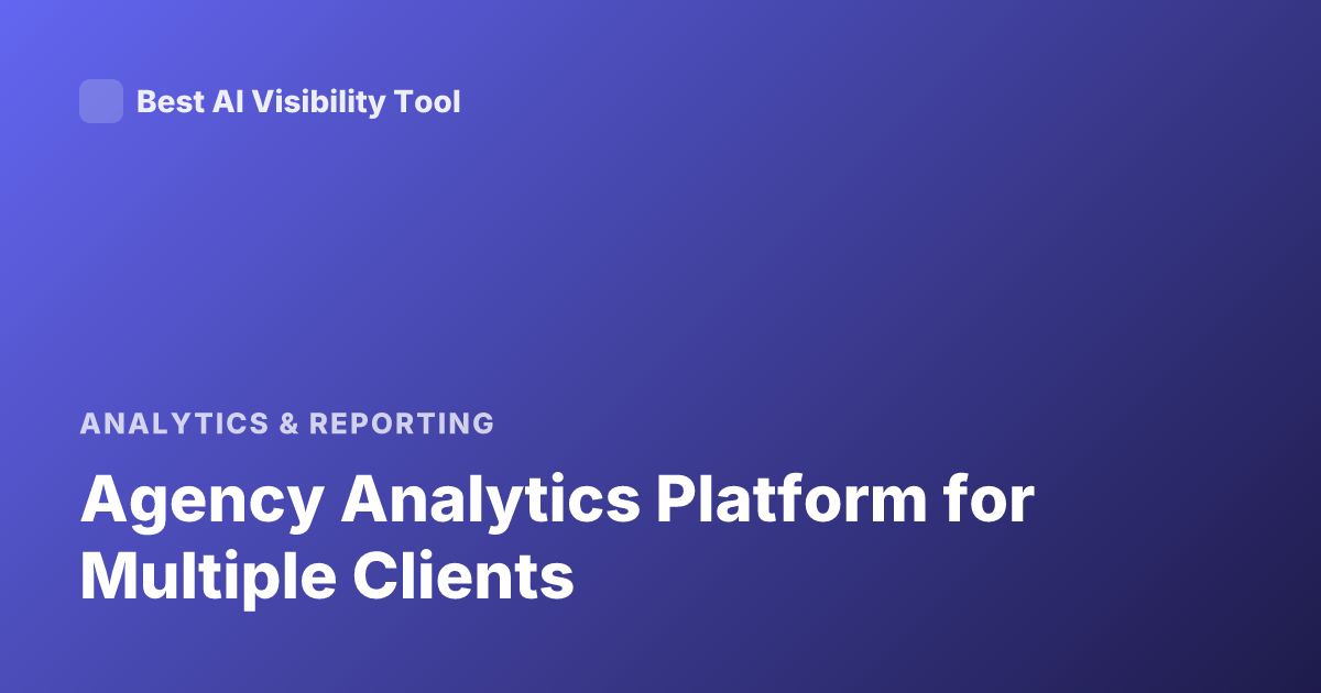 Agency Analytics Platform for Multiple Clients