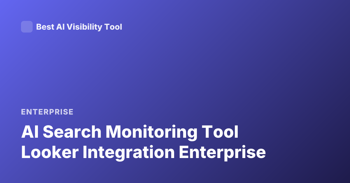 AI Search Monitoring Tool Looker Integration Enterprise