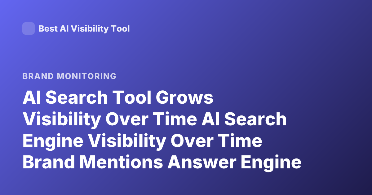 AI Search Tool Grows Visibility Over Time AI Search Engine Visibility Over Time Brand Mentions Answer Engine Optimization Tools
