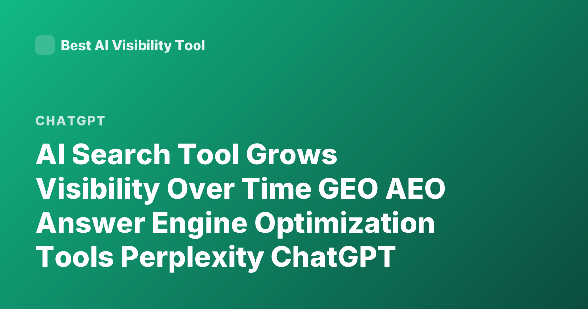 AI Search Tool Grows Visibility Over Time GEO AEO Answer Engine Optimization Tools Perplexity ChatGPT Visibility Over Time Brand Mentions
