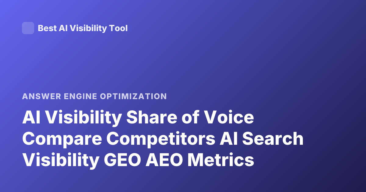 AI Visibility Share of Voice Compare Competitors AI Search Visibility GEO AEO Metrics