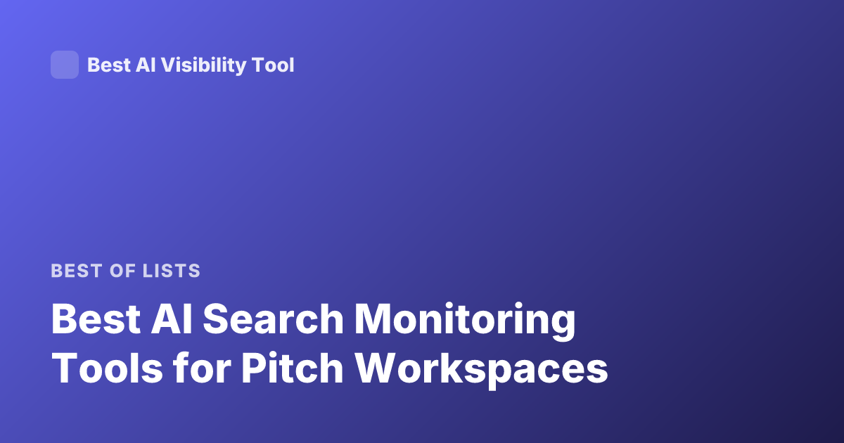 Best AI Search Monitoring Tools for Pitch Workspaces