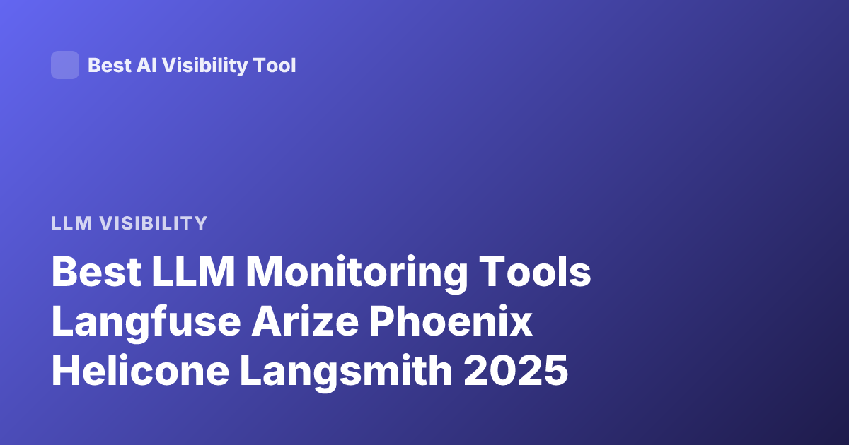 Best LLM Monitoring Tools Langfuse Arize Phoenix Helicone Langsmith 2025