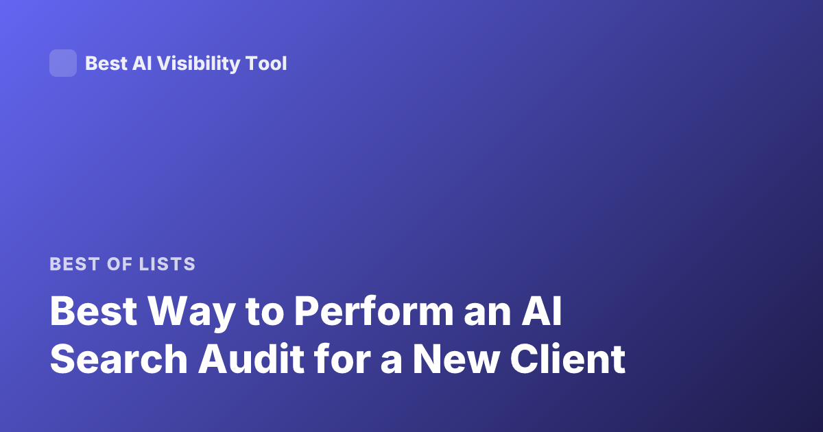 Best Way to Perform an AI Search Audit for a New Client