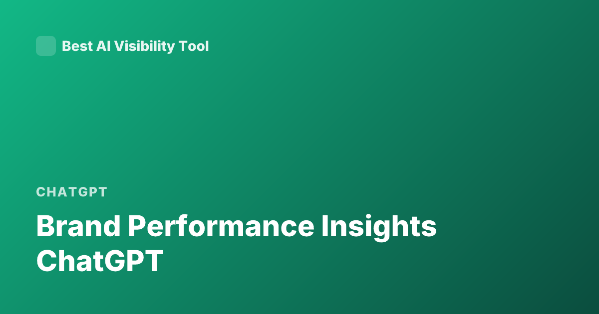 Brand Performance Insights ChatGPT