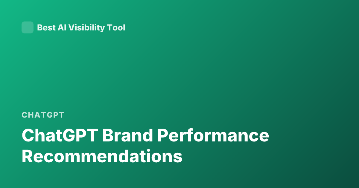 ChatGPT Brand Performance Recommendations