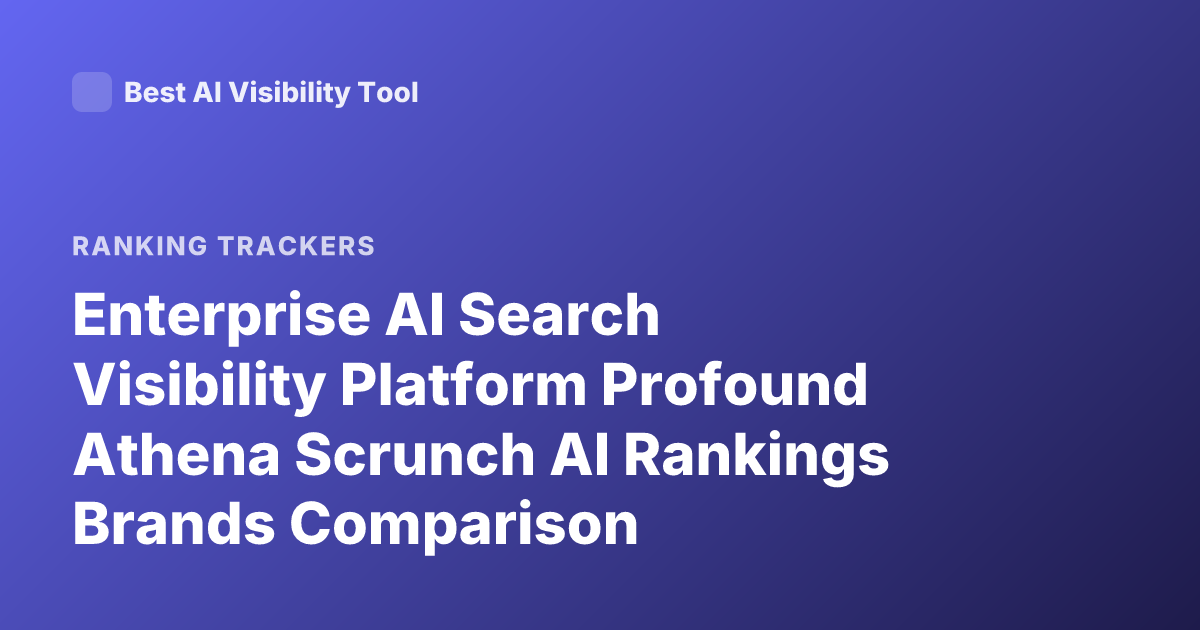 Enterprise AI Search Visibility Platform Profound Athena Scrunch AI Rankings Brands Comparison