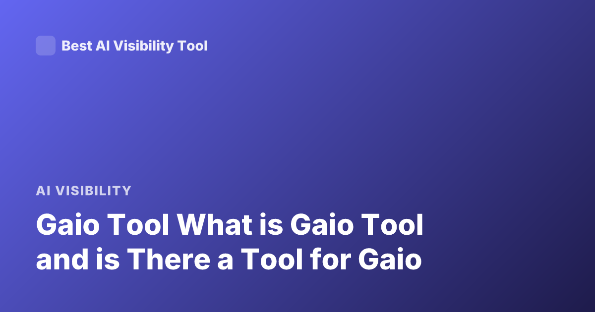 Gaio Tool What is Gaio Tool and is There a Tool for Gaio