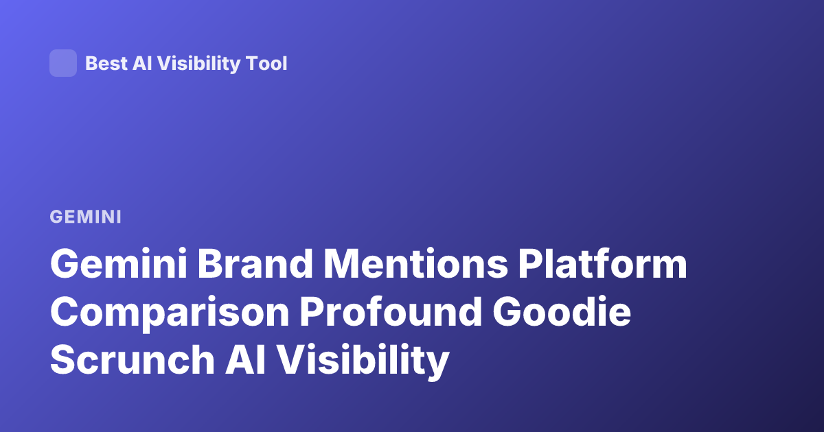 Gemini Brand Mentions Platform Comparison Profound Goodie Scrunch AI Visibility