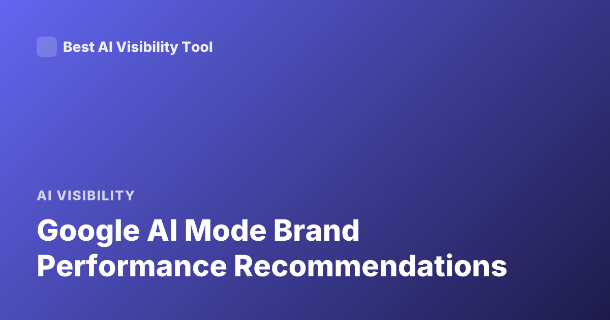 Google AI Mode Brand Performance Recommendations
