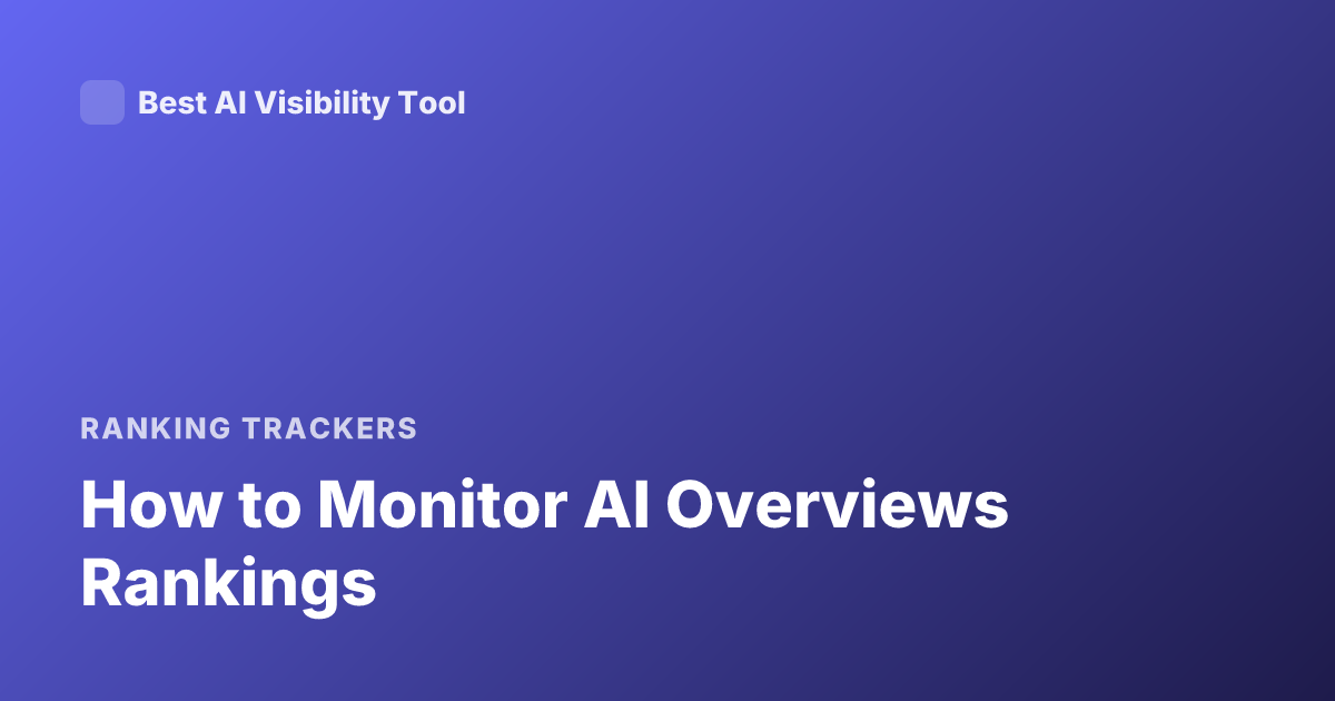 How to Monitor AI Overviews Rankings