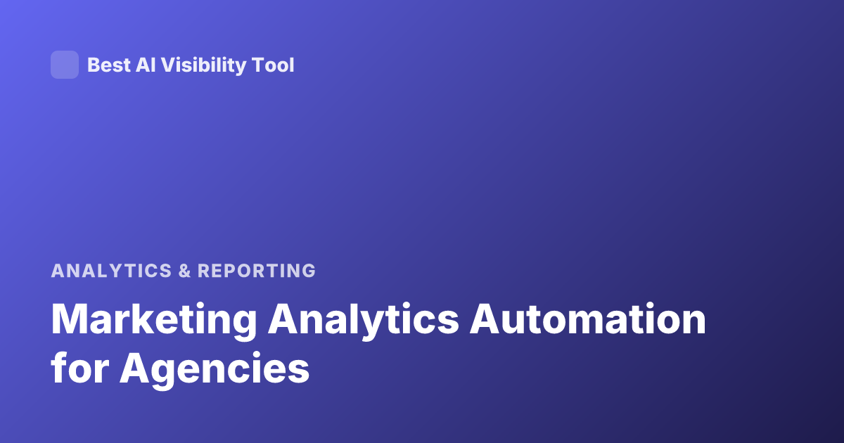 Marketing Analytics Automation for Agencies