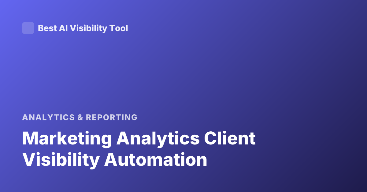 Marketing Analytics Client Visibility Automation