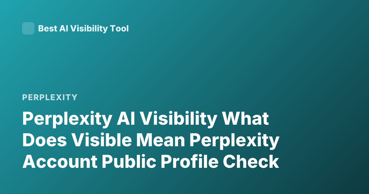 Perplexity AI Visibility What Does Visible Mean Perplexity Account Public Profile Check