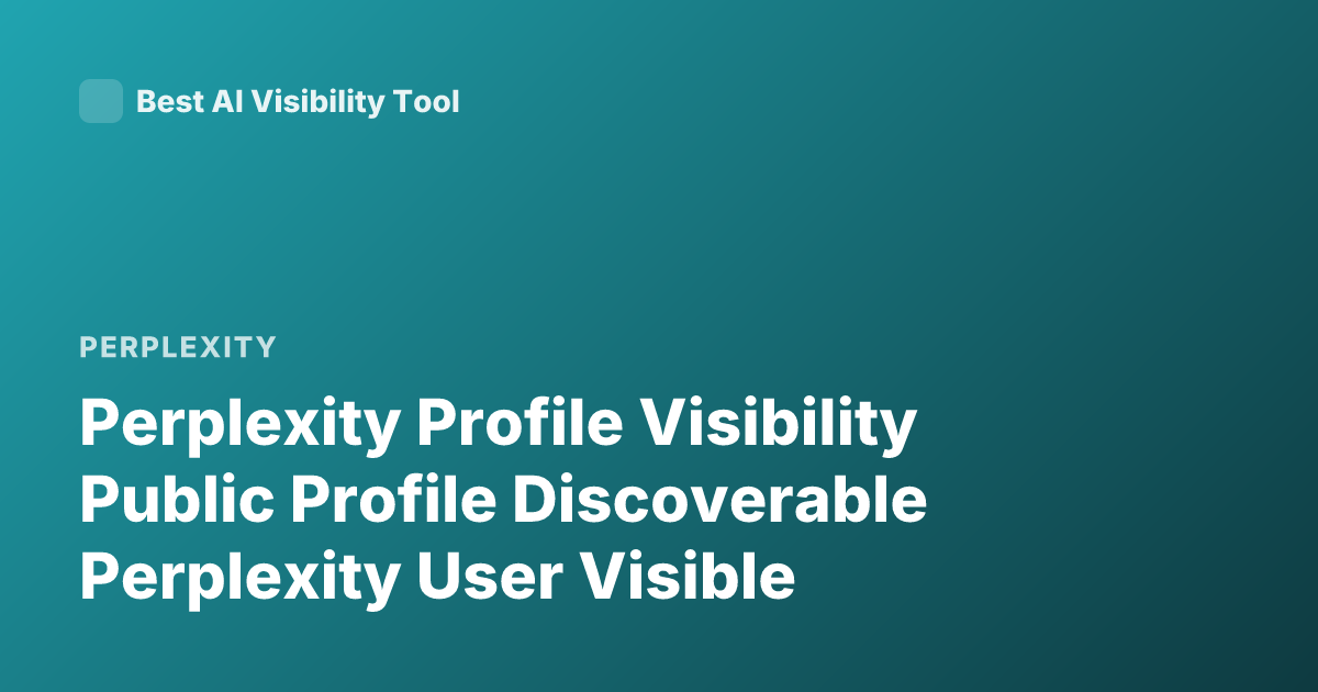 Perplexity Profile Visibility Public Profile Discoverable Perplexity User Visible