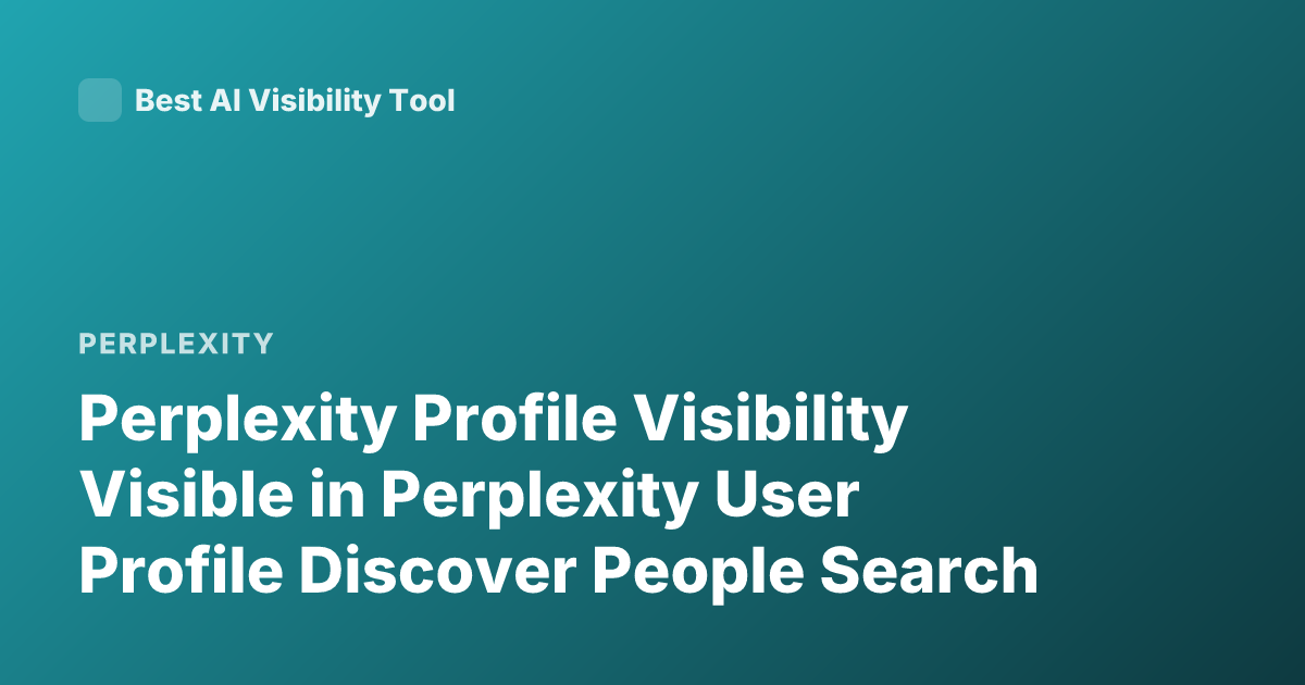 Perplexity Profile Visibility Visible in Perplexity User Profile Discover People Search