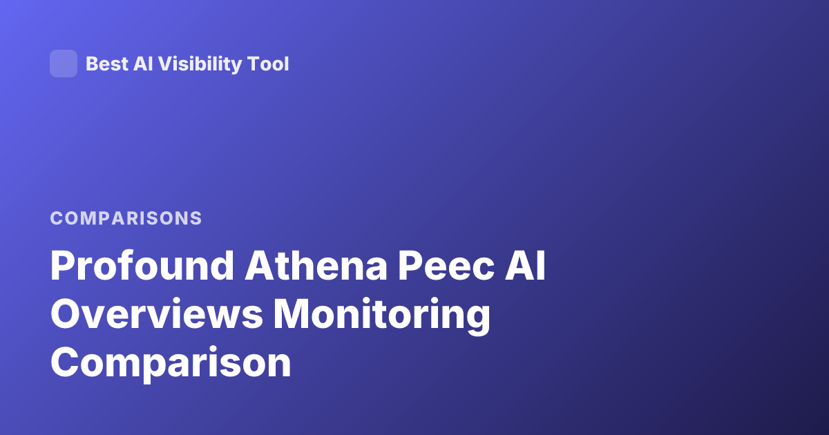 Profound Athena Peec AI Overviews Monitoring Comparison