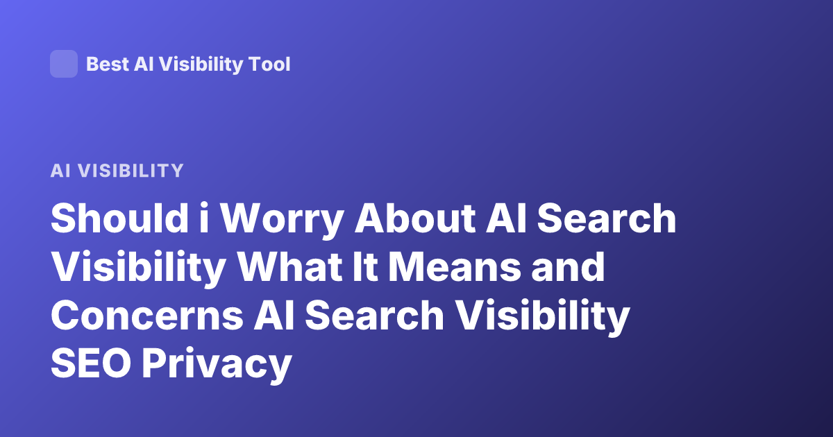 Should i Worry About AI Search Visibility What It Means and Concerns AI Search Visibility SEO Privacy