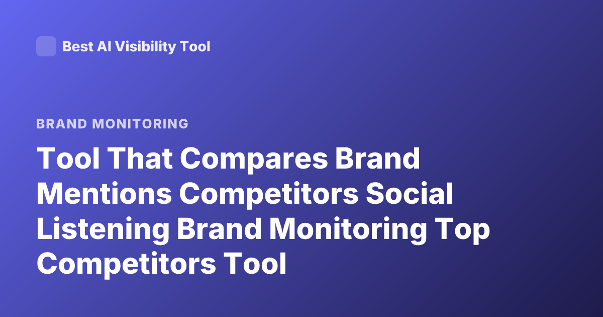 Tool That Compares Brand Mentions Competitors Social Listening Brand Monitoring Top Competitors Tool