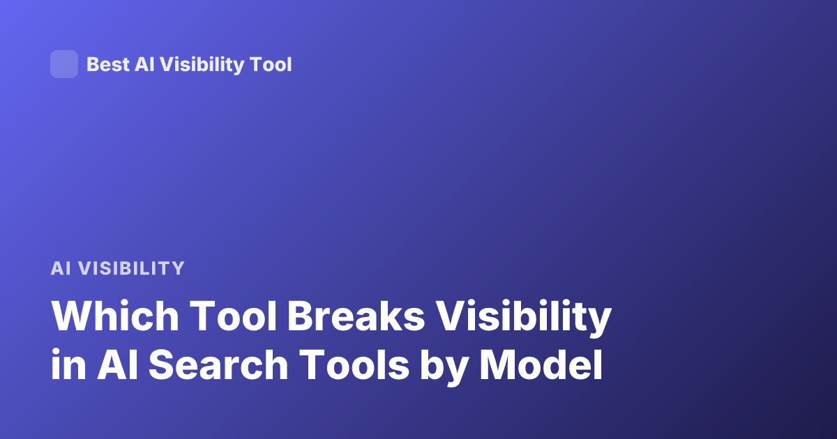 Which Tool Breaks Visibility in AI Search Tools by Model
